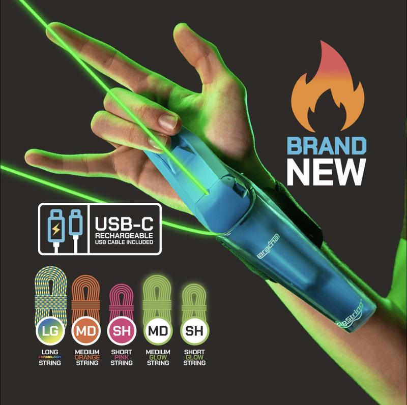 Rechargeable Web String Launcher Toy with Glow String