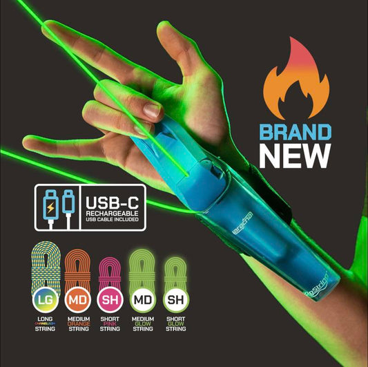 Rechargeable Web String Launcher Toy with Glow String